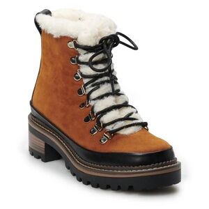 Madden NYC Jamiee Whiskey Brown Faux Fur Boots